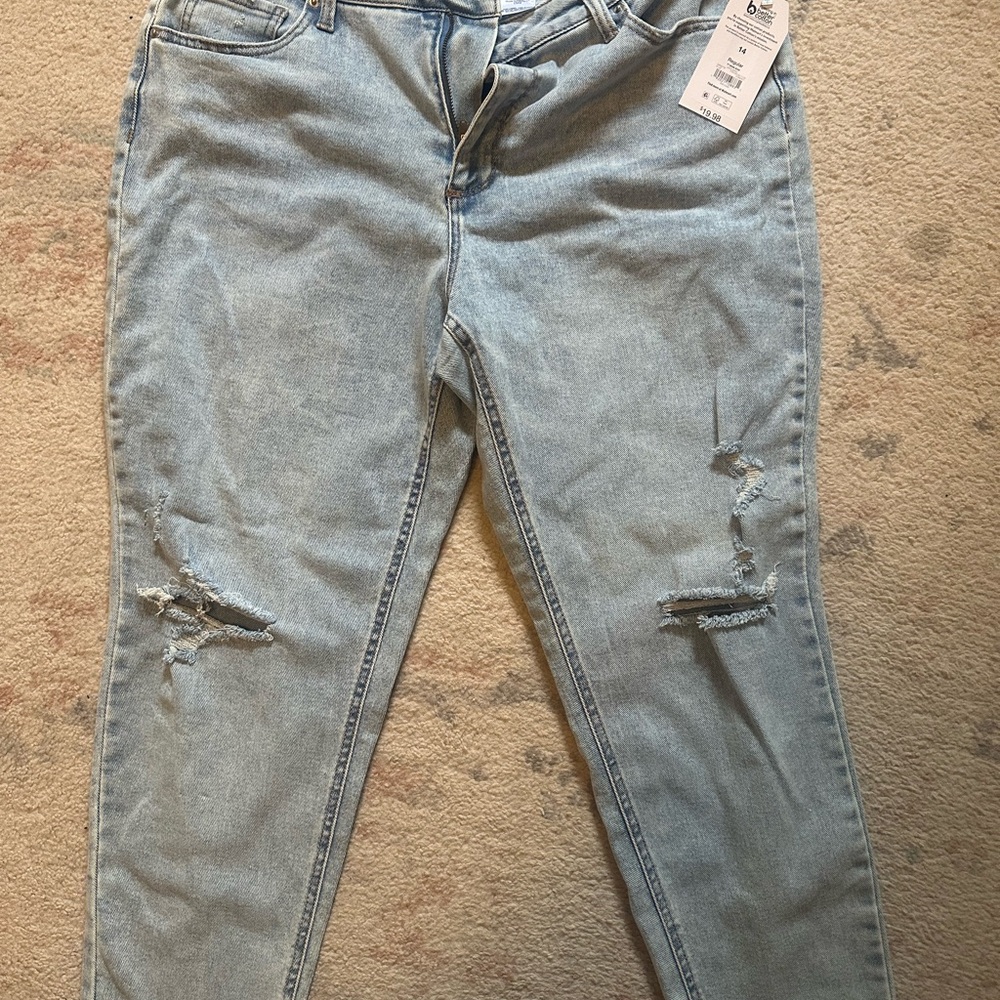 Time and Tru Blue Skinny Jeans Distressed Style